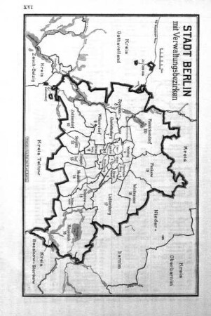 Karte: Stadt Berlin mit Verwaltungsbezirken