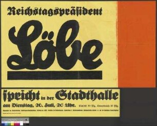 Plakat der SPD zu einer Wahlkundgebung am 26. Juli 1932 in Braunschweig