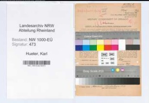 Entnazifizierung Karl Hueter, geb. 14.11.1897 (Kassenleiter)