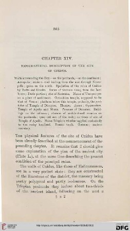Chapter XIV: Topographical description of the site of Cnidus