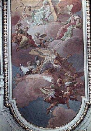 Verherrlichung der heiligen Maria Magdalena, umgeben von den drei theologischen Tugenden