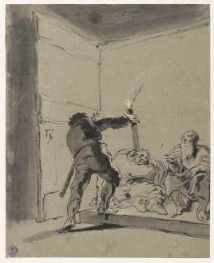 Paulus bekehrt den Kerkermeister, Blatt 58 der Folge "Szenen aus dem Neuen Testament"