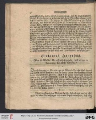 Siebentes Hauptstueck