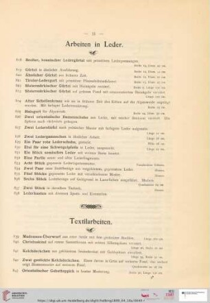 Textilarbeiten (Nr. 839 - 895)
