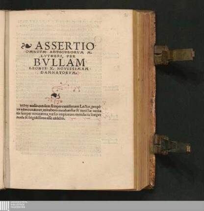 Assertio Omnivm Articvlorvm M. Lvtheri, Per Bvllam Leonis X. Novissimam Damnatorvm