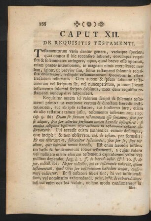 Caput XII. De Requisitis Testamenti.