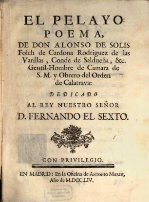 El Pelayo : Poema