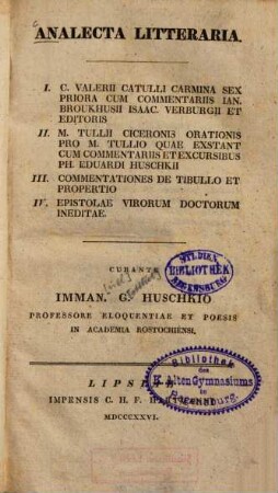 Analecta Litteraria