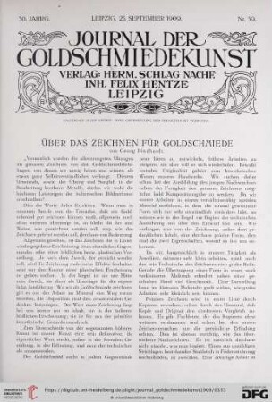 Über das Zeichnen für Goldschmiede