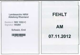Entnazifizierung Emil Schwarz, geb. 24.06.1893 (Meister)