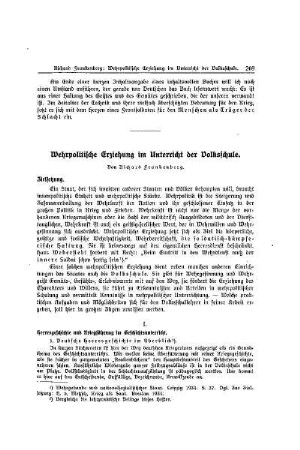Wehrpolitische Erziehung im Unterricht der Volksschule