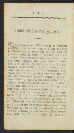 Philadelphia der Zweyte.