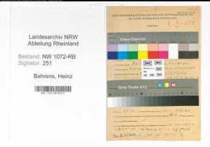 Entnazifizierung Heinz Behrens , geb. 16.09.1913 (Justizbeamter)
