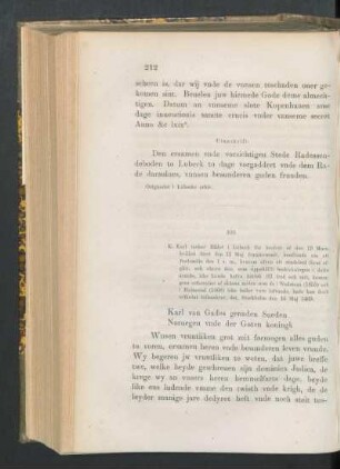 103. [K. Karl till rådet i Lübeck att han, ehuru med ringa hopp om framgång, antagit bemedlingsförslaget, dat. Stockh. d. 16 Maj 1469.]