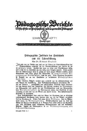 Pädagogische Institute der Hochschule und die Lehrerbildung