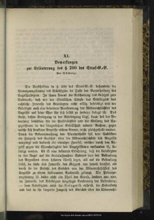 XI. Bemerkungen zur Erläuterung des § 200 des Straf-G.-B.