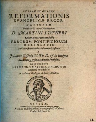 Errorum pontificiorum delineatio