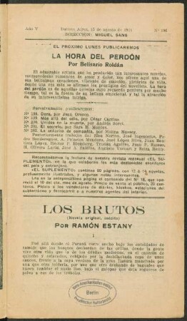 1921005196: Los brutos : (novela original, inédita)
