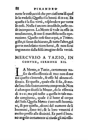 Mercvrio A Tazio, In Comvne, Sermone XII.