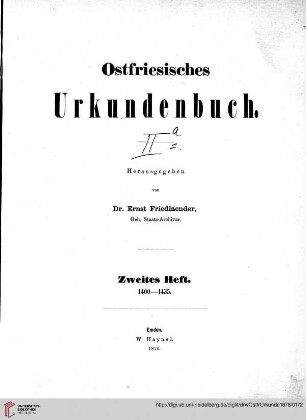 Titelblatt Zweites Heft