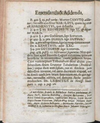 Emendanda & Addenda.