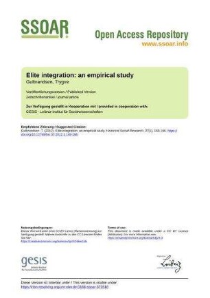 Elite integration: an empirical study