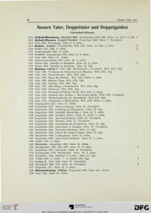 - 52 Neuere Taler und Reichsmünzen (Nr. 1512-1752)