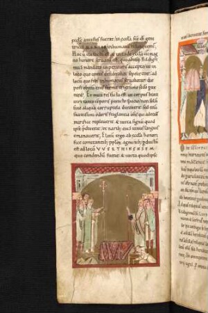 Miniatur: Aufbahrung Liudgers im Münster