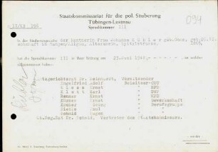 Kübler, Johanna, geb. Gomm