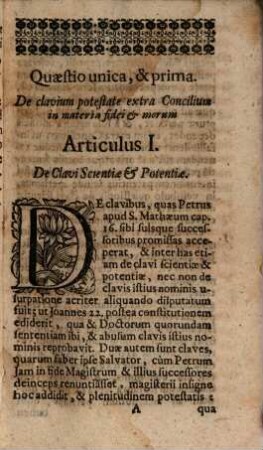 De alta clavium potestate circa materiam fidei § in bona fortunae duae quaestione