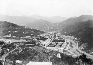 Genua, Camposanto di Staglieno (auch: Cimitero monumentale di Staglieno), Blick auf die Gesamtanlage