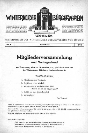 Mitgliederversammlung und Vortragsabend