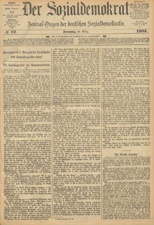 No 12. Donnerstag, 19 März 1885.