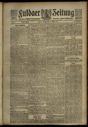 Erste Ausgabe vom Montag, den 11. März 1912.