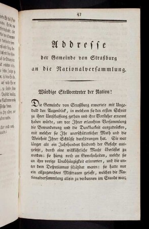 47-51, Addresse der Gemeinde ...; Adresse der ...