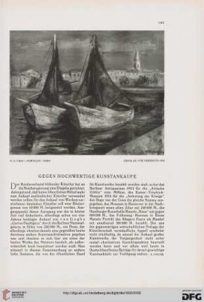 Gegen hochwertige Kunstankäufe