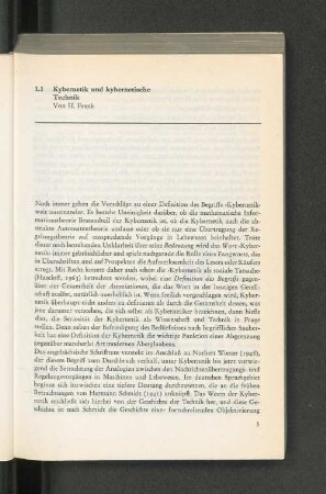 1.1 Kybernetik und kybernetische Technik
