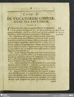 Caput X. De Vocatorum Conversione Per Baptismum