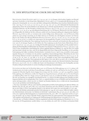 IV. Der spätgotische Chor des Münsters