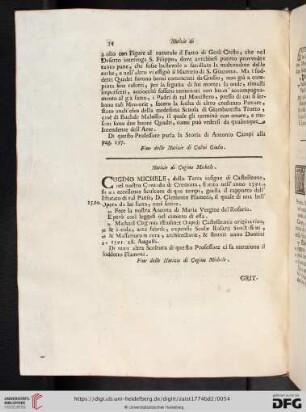 Notizie di Cugino Michele