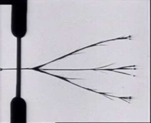 Bruchvorgänge - Bruchgabelung in Glasscheiben unter Zugbeanspruchung (Funkenkinematographische Aufnahmen)