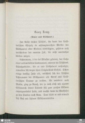 Georg Kemp. (Maler und Bildhauer)