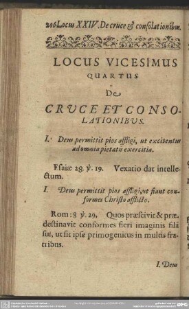 Locus Vicesimus Quartus De Cruce Et Consolationibus