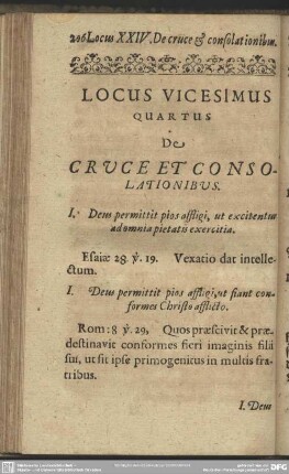 Locus Vicesimus Quartus De Cruce Et Consolationibus