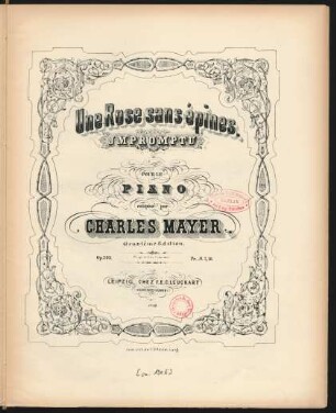 Une rose sans épines : impromptu pour le piano ; op. 203