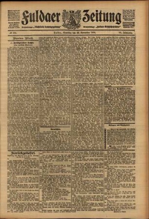 Vierte Ausgabe vom Samstag, den 28. November 1908.