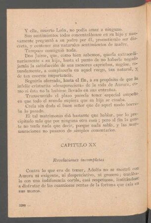 Capítulo XX - Revelaciones incompletas
