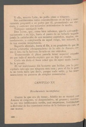 Capítulo XX - Revelaciones incompletas