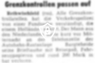 Grenzkontrollen passen auf