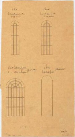 Voit, August von; Weißenhorn; Pfarrkirche - Oratorien, - Emporen, - u. Sakristeifenster (Ansichten)